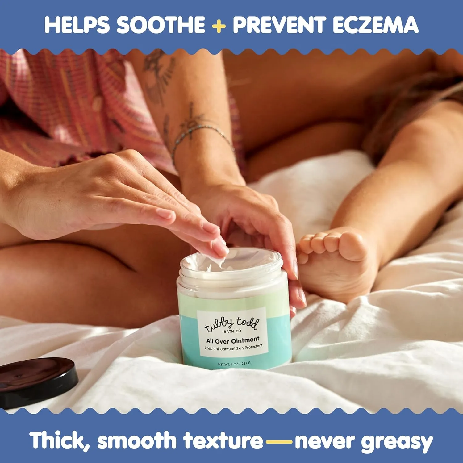 TUBBY TODD All Over Ointment - Baby Eczema Cream - Everyday Multi-Purpose Baby Skin Relief Cream - Sensitive Skin, Dry Skin & Irritation - Steroid & Gluten Free - Fragrance Free, 2 Pack 3.5oz & 8oz