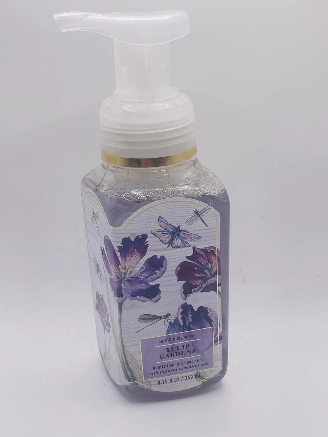 Tulip Gardens Gentle Foaming Hand Soap 8.75 Ounce Wash Full Size Pump Bottle
