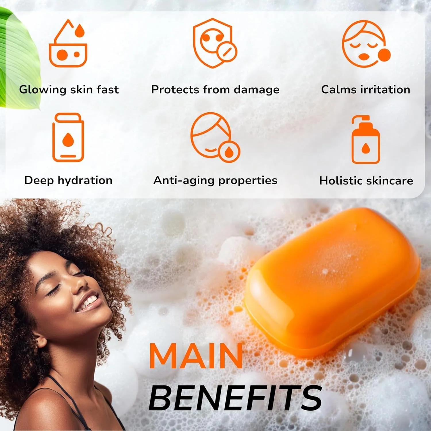 Turmeric Soap Bar (3 Pack x 100g bars) For Face & Body - Natural Soap Bar with Honey, Ginger for Smooth Skin, Deep Cleansing & Moisturizing Face Soap