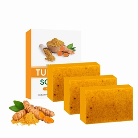 Turmeric Soap Bar, Organic Tumeric Soap, Face & Body Soap with Turmeric, Natural Turmeric Wash Soap Bar for Women Men, Gentle Cleanser Soap for All Skin Types, Improve Skin Tone (1, 3pc)
