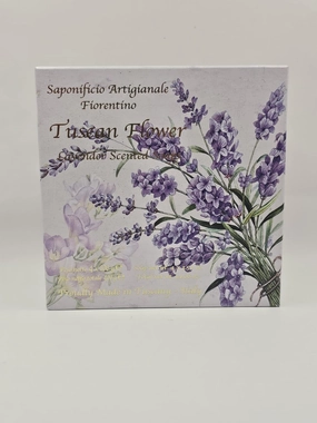 Tuscan Flower Scented Soap, Italian Handmade, 4 Round Bars, 3.52 Oz Each