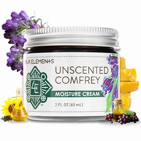 Unscented Comfrey Moisture Cream, Deeply Moisturize and Nourish your Skin, Certified Organic, 2 OZ