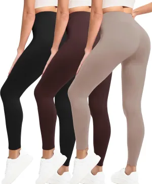 VALANDY Creamlush 3 Pack Leggings for Women-High Waisted Buttery Soft Stretch Yoga Lounge Pants
