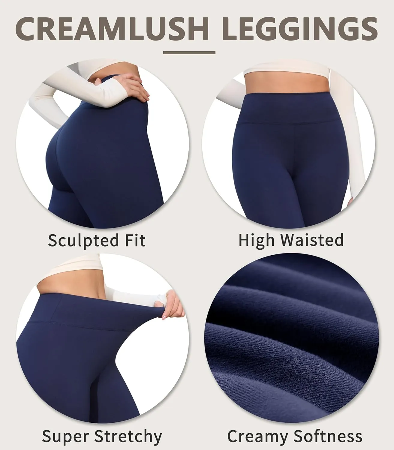 VALANDY Creamlush 4 Pack Capri Leggings for Women-High Waisted Stretchy Soft Yoga Lounge Pants(S-3XL)