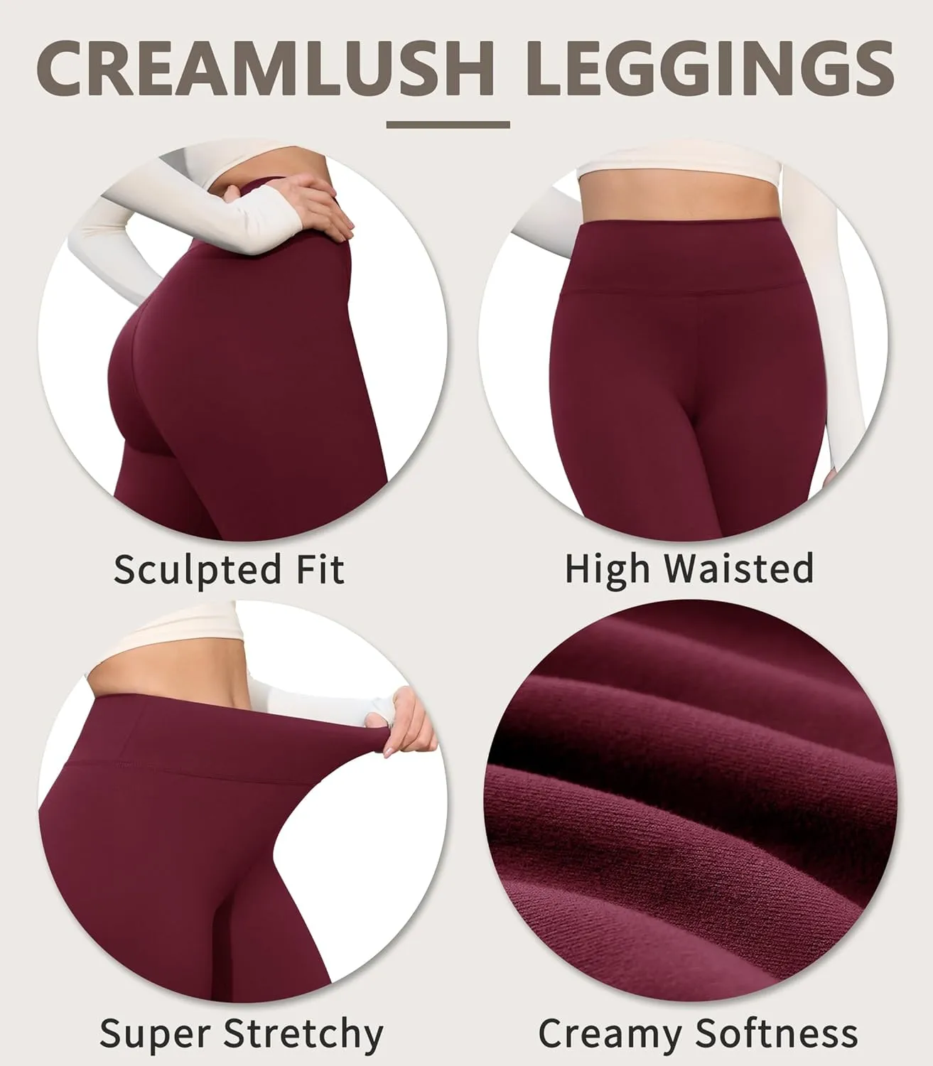 VALANDY Creamlush 4 Pack Capri Leggings for Women-High Waisted Stretchy Soft Yoga Lounge Pants(S-3XL)