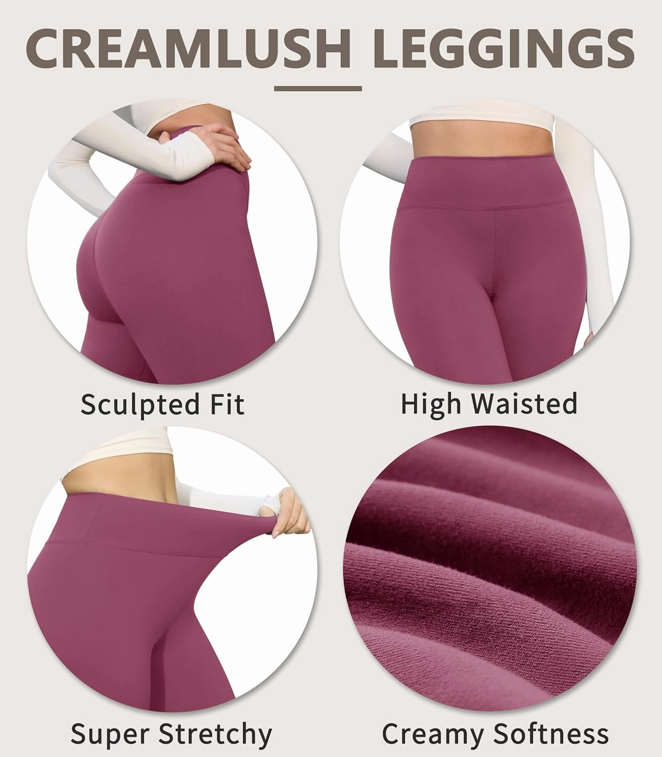 VALANDY Creamlush 4 Pack Capri Leggings for Women-High Waisted Stretchy Soft Yoga Lounge Pants(S-3XL)