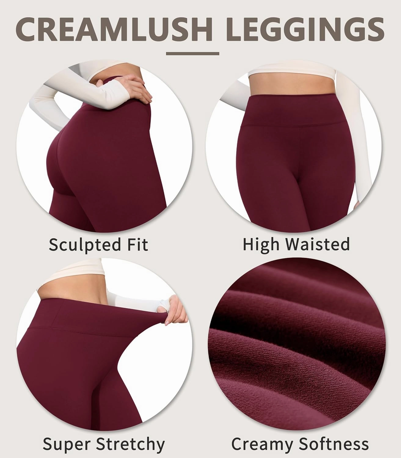 VALANDY Creamlush 4 Pack Capri Leggings for Women-High Waisted Stretchy Soft Yoga Lounge Pants(S-3XL)