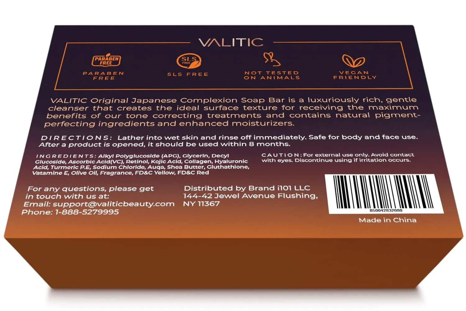 VALITIC Kojic Acid Soap for Hyperpigmentation - with Glutathione, Collagen & Vitamin C - Natural Soap Bars with Turmeric - Original Japanese Complex for Dark Spot Correction - 3 Pack