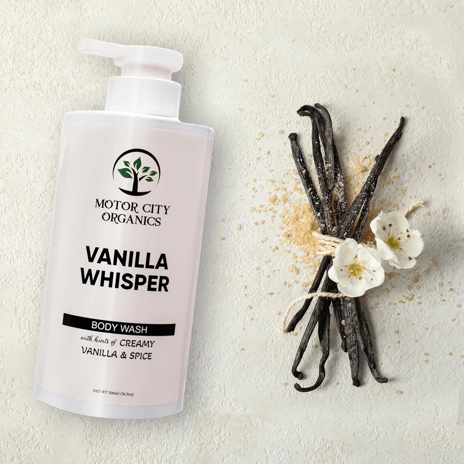 Vanilla Whisper Body Wash | Infused with Creamy Vanilla & Soothing Botanicals - 16.9 oz | Gentle Formula | Suitable for All Skin Types | Paraben-Free