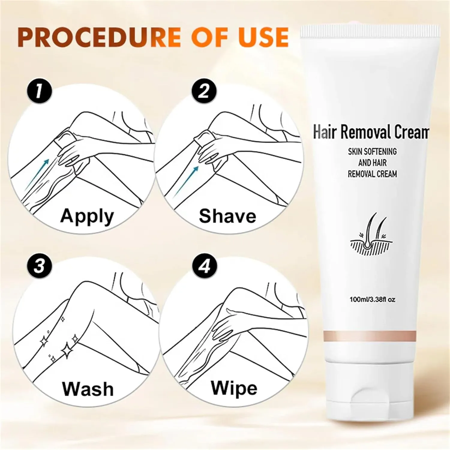 Versatile Aromatic Mild Formula Hair Removal Cream,Painless Hair Removal Cream,Suitable for Men and Women of All Skin Types (1PCS,Cucumber Scent)