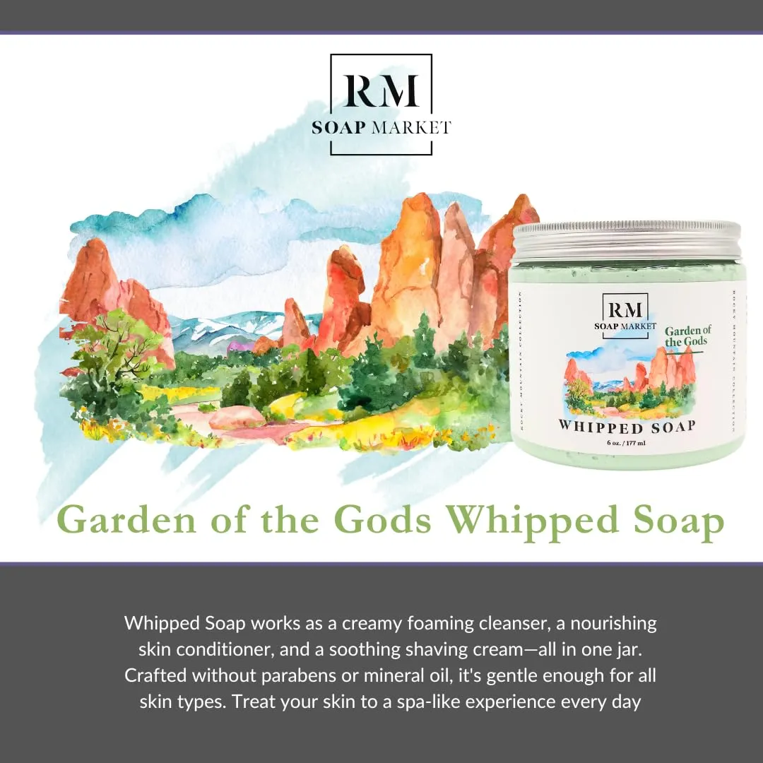 Whipped Soap, Garden of the Gods Fragrance, Foaming Soap, Body Wash & Shaving Cream With Coconut Oil, Body Skin Care for Men, Women & All Skin Types, Spring Clover & Greens Scent, 6 Oz