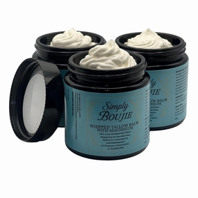 Whipped Magnesium Tallow Butter 4oz Bedtime Body Balm 100% Grass Fed Tallow Unscented Moisturizer Hydrating Relaxing Balm with Saffron Rosehip Castor Oil Vitamin E