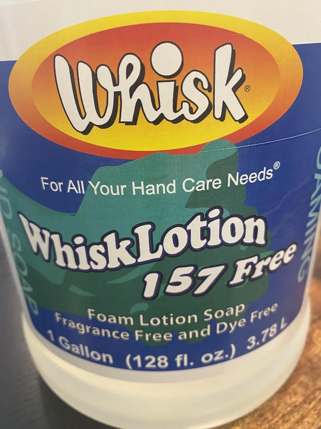 Whisk Lotion Foaming Hand Soap, Fragrance Free, Dye Free, 1 Gallon (128 fl. oz.)