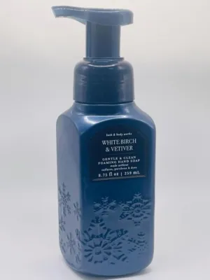 White Birch Vetiver Gentle Foaming Hand Soap 8.75 Ounce White Barn Wash, Blue
