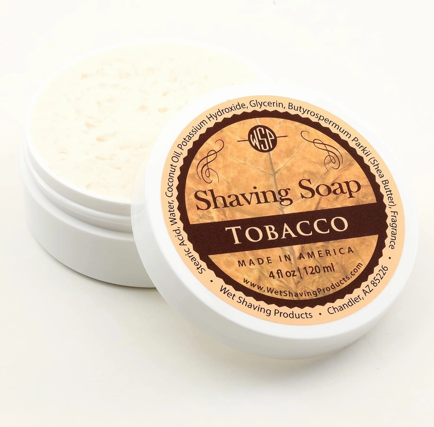 WSP Rustic Shaving Soap (Tobacco) Artisan Made in America Using Vegan Natural Ingredients