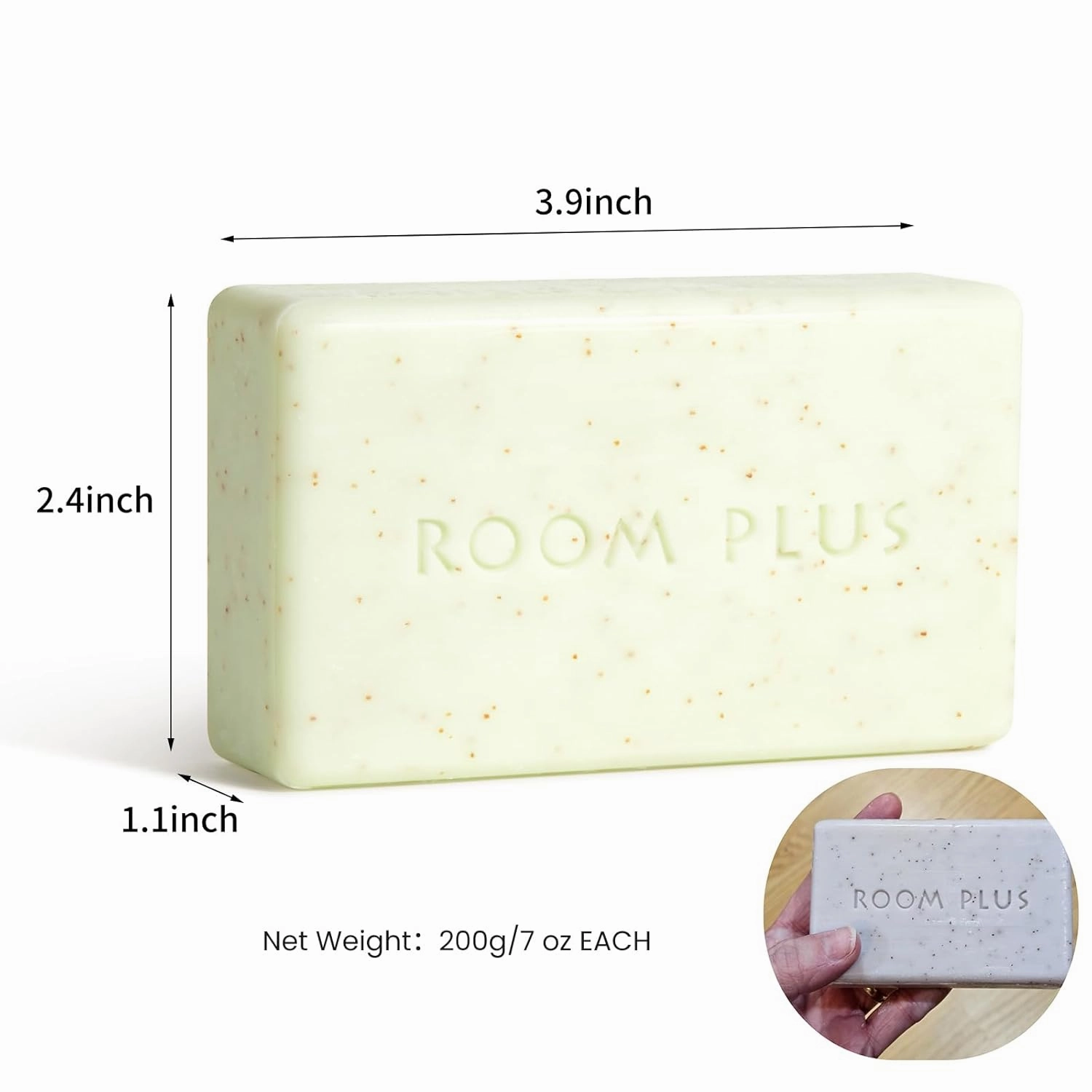 YESUN Fragrance Bar Soap Morning Gardenia Big Brick of Bath Soap,Walnut powder exfoliates(pack of 2,14ounce) ROOMPLUS-PLANT SOAP,Moisturizing,gentle cleaning solid soap,Triple-Milled,Natural Oil Soap