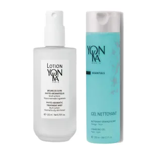 Yon-Ka Gel Nettoyant, Lotion PNG Facial Set, Gentle Foaming Face Wash and Daily Face Mist to Balance Skins pH, Acne Prone and Oily Skin