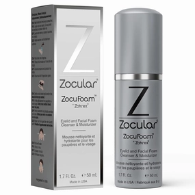 ZocuFoam Eyelid Cleanser - Foaming Eyelid Scrub - Natural pH Balanced Solution - 1.7 FL OZ (50mL)
